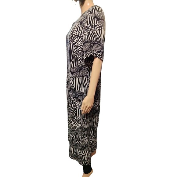 HBS Collection Plus Size 20W Zebra & Paisley Print Dress Shoulder Pads Back Slit - Picture 5 of 10